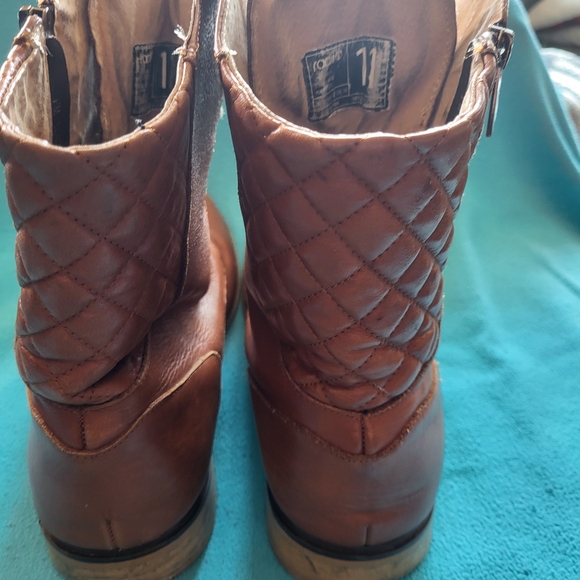 Men\'s Quilted Brown Leather Boots with Side Zipper main image 8